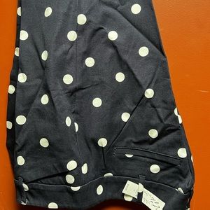 New York & Company Audrey Ankle Dot pants navy blue & white. NWT